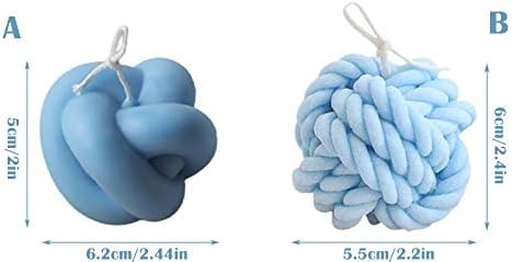 TOPYS 2-Pack Silicone Molds 3D Candle Molds, Woolen Ball Mould and Knot Mold,Ball of Yarn Design Fondant Mold for Candle Making and Baking Making Soap Wax Cake Mousse Ice Cream