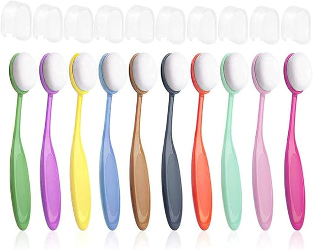 Yoseng 10 Pieces Ink Blending Brushes for Card Making,Craft Broad Application Assortment Paper Crafter Color Code Handle,with lids (Brush Head Diameter 0.86 ")