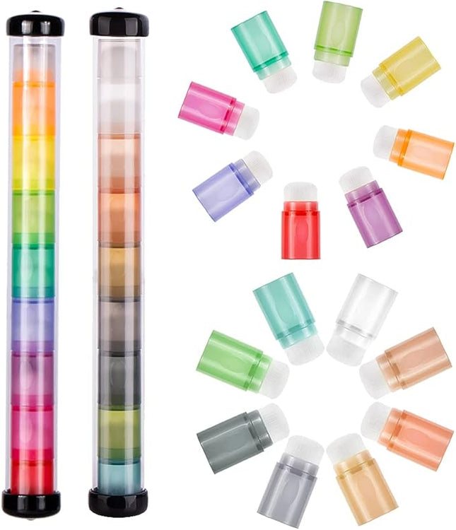 Yoseng 16 pcs Finger Ink Blending Brushes for Card Making for Painting,Drawing,Card Making,Commodities for Finger Painting,Craft Color Coded Handles Ink Blender Tool(Brush Head Diameter 0.6")