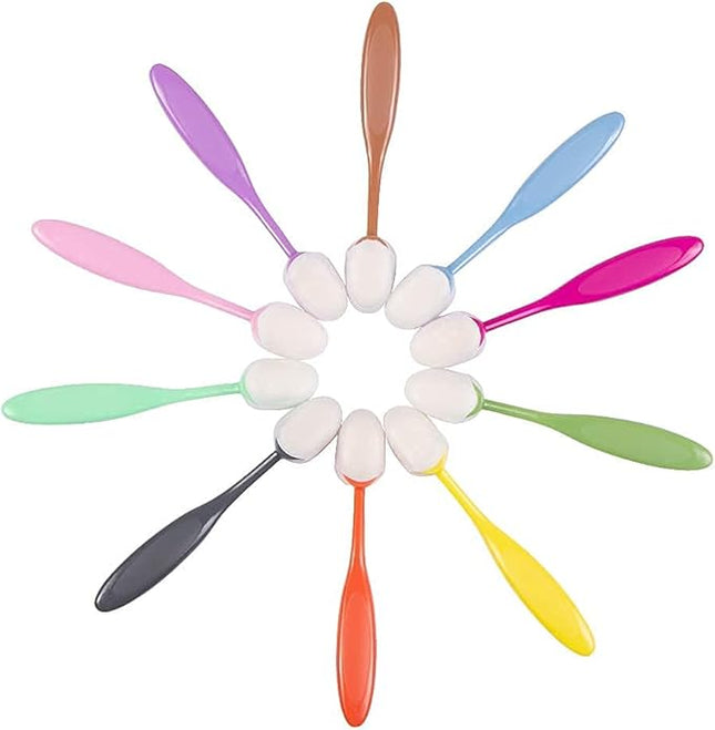 Yoseng 10 Pieces Ink Blending Brushes for Card Making,Craft Broad Application Assortment Paper Crafter Color Code Handle,with lids (Brush Head Diameter 0.86 ")