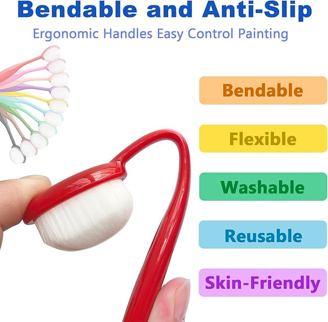 10 PCS Ink Blending Brushes for Card Making Supplies, Color Coded Handles Blender Brushes for Stamping Scrapbooking Stencil Brush, Craft Blending Brush, Distress Ink Blending Tool