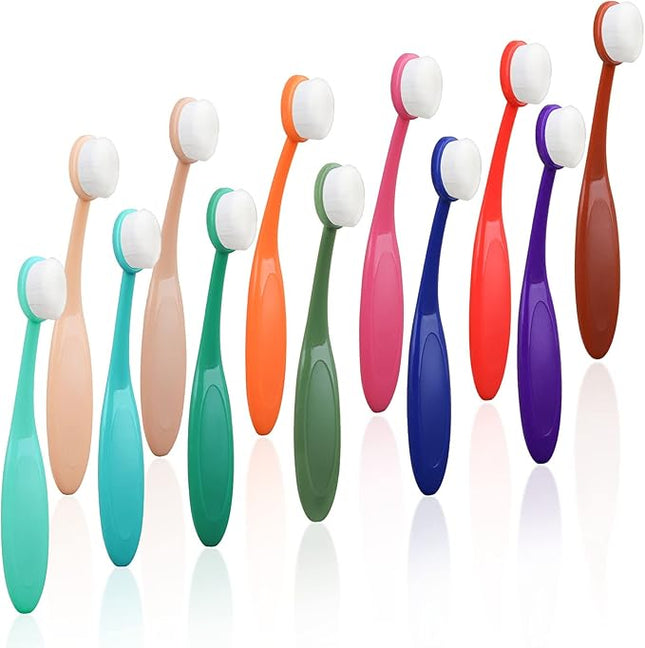 Yoseng 12 Pack Colored Mini Ink Blending Brushes Blenders,Small Ink Blending Tool for Card Making,Craft Broad Application Assortment Paper Crafter Color Code Handle (Brush Head Size 0.5 Inches)