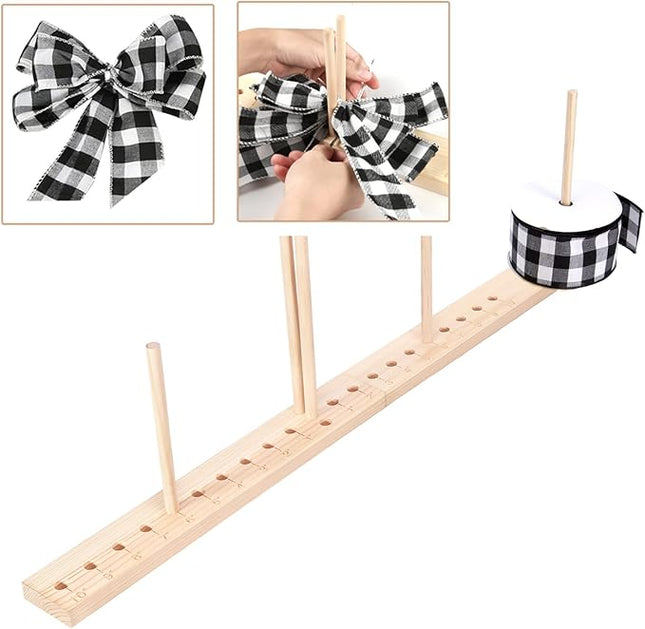 Ackitry X-Large Bow Maker for Ribbon for Wreaths, 20 Inch Wooden Bow Maker Tool for Christmas Halloween Bows, Hair Bows, Creating Gift Bow, Party Decoration, Corsage, Holiday Wreath, Various Crafts