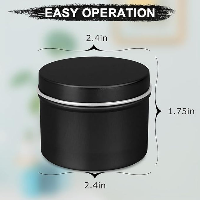 DINGPAI Candle Tin 18 Pcs, 4oz Candle Containers for DIY Candle Making, Black Color, Arts & Crafts, Storage and Holiday Gifts
