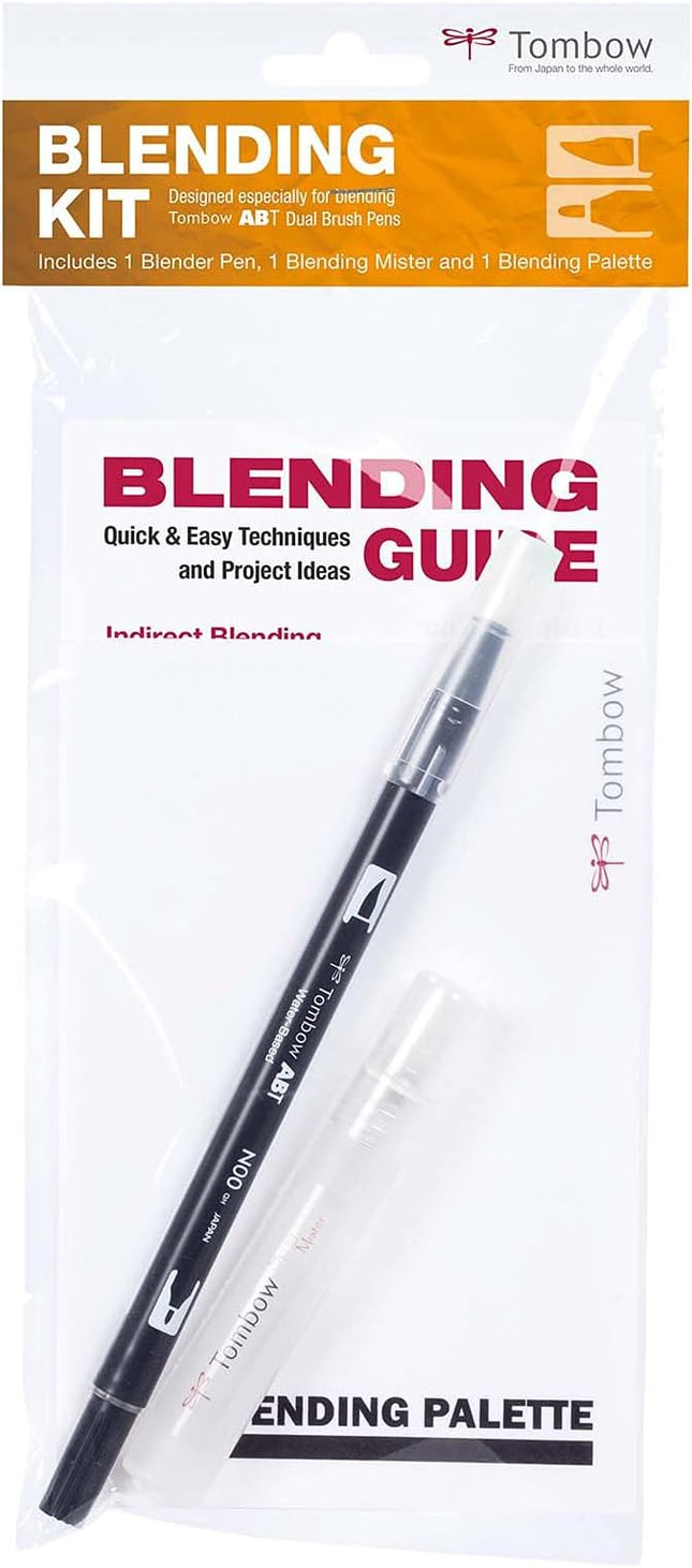 Tombow 56182 Blending Kit. Includes Blending Palette, Colorless Blender, Spray Mister, and Blending Guide, Multicolor, 3 Piece Set