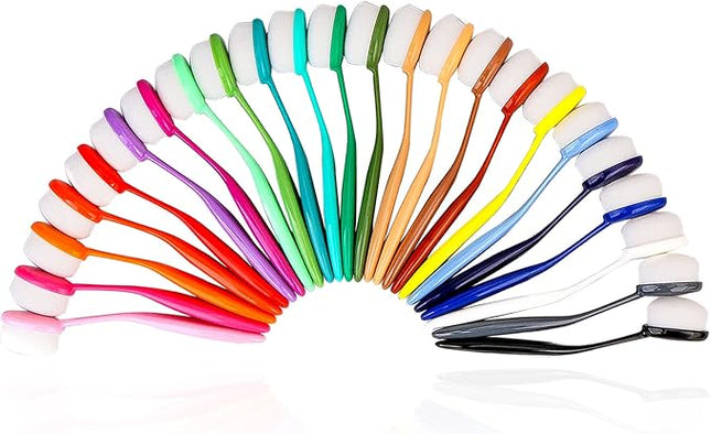 Yoseng 24 Pack Ink Blending Brushes Blenders,Ink Blending Tool for Card Making,Craft Broad Application Assortment Paper Crafter Color Code Handle (Brush Head Size 0.85 Inches)