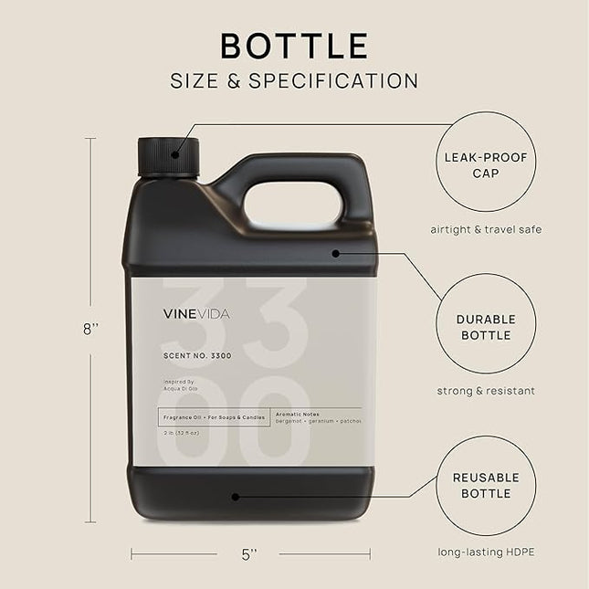 VINEVIDA [32oz] (Our Version of) Acqua Di Gio Fragrance Oil for Candle Making - Made in USA Scents for Soap and Candle Making - Natural Fragrance Oil