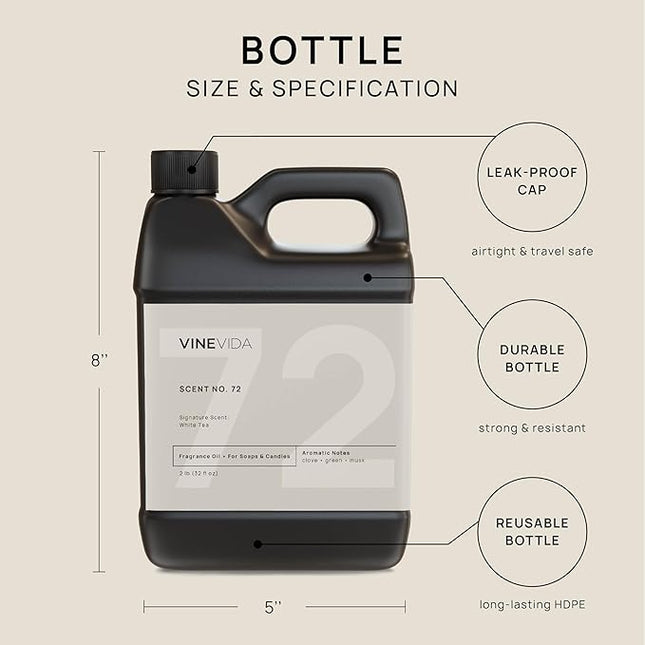 VINEVIDA [32oz] White Tea Fragrance Oil for Candle Making and Soap Making - Premium Candle Scents for Soy Candles