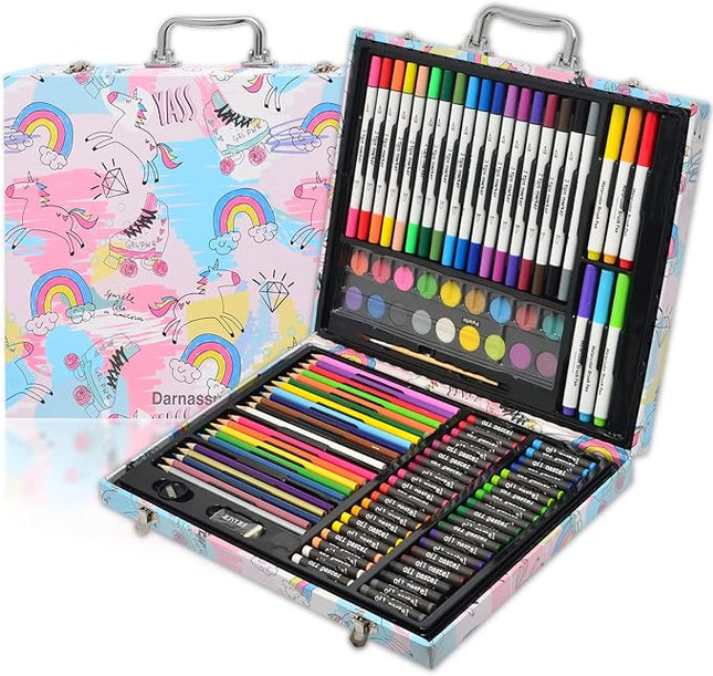 132-Piece Art Set, Deluxe Professional Color Set, Creating Gift Box, Art Set Crafts Drawing Painting Christmas Kit for Kids and Adult, Girls Boys