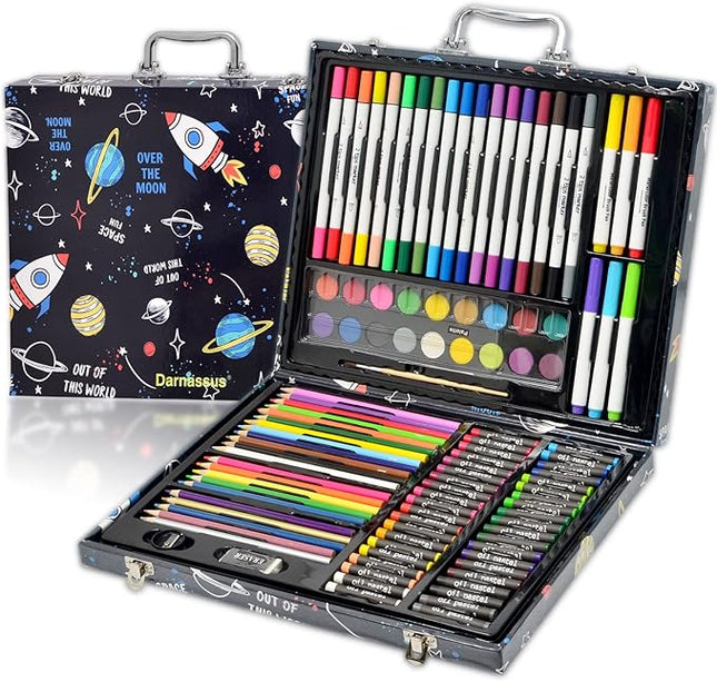 132-Piece Art Set, Deluxe Professional Color Set, Creating Gift Box, Art Set Crafts Drawing Painting Christmas Kit for Kids and Adult, Girls Boys
