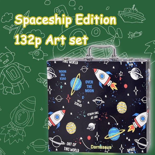 132-Piece Art Set, Deluxe Professional Color Set, Creating Gift Box, Art Set Crafts Drawing Painting Christmas Kit for Kids and Adult, Girls Boys