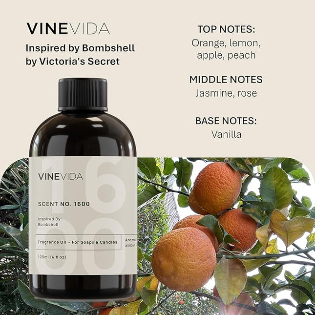 VINEVIDA [4oz] (Our Version of) Bombshell Fragrance Oil for Soap Making Scents for Candle Making, Perfume Oils, Bath Bombs, Car Freshies, Linen Spray Lotion, Laundry Dryer Balls