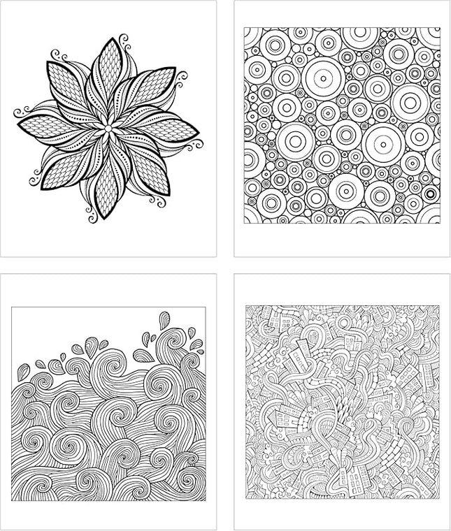 ZOCO – Adult Coloring Books with Colored Pencils (2-Pack Bundle) – Oceans and Patterns – for Mindfulness and Relaxation – Perfect for Women, Seniors & Teens